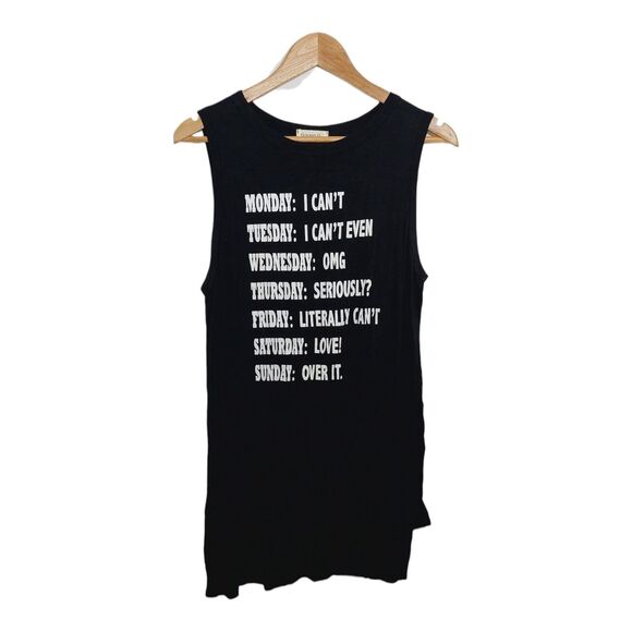 Ginger G Junior's Size Large Dress Tank Shirt Weekdays Graphic Funny Print - Picture 1 of 9